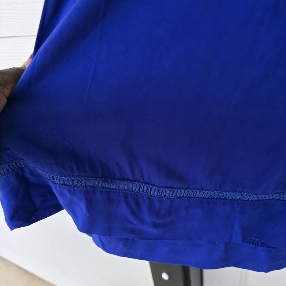Solitaire Eyelet Tunic Lace Top Sz 1X Plus Blue Women's 3/4 Sleeve Coastal - Picture 11 of 16
